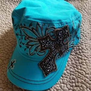 Turquoise cross hat